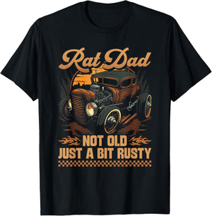 Hot Rod Father Quote, Vintage Rat Rod Dad T-Shirt - T-Shirt | Black