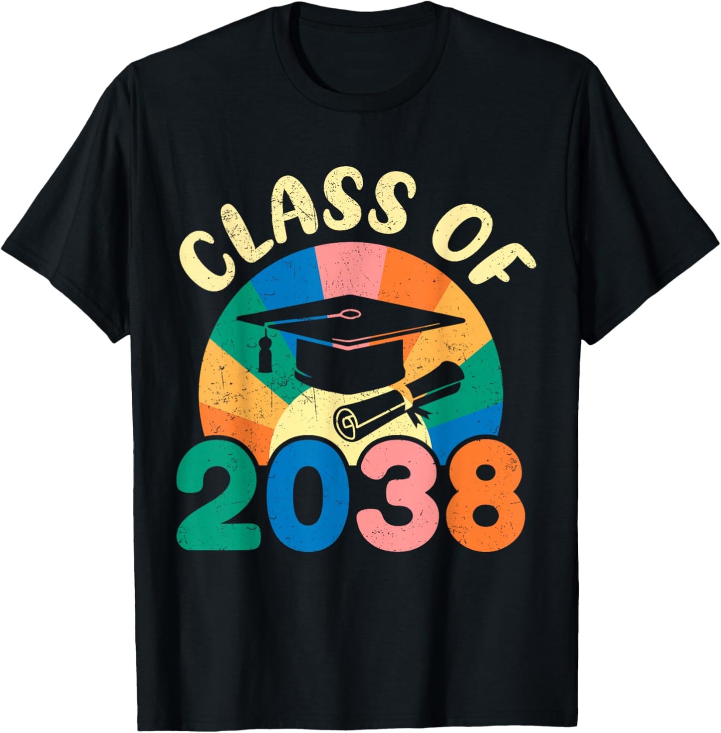 Back to School Pre-K Kindergarten Graduation Class of 2038 T-Shirt - T-Shirt | Black