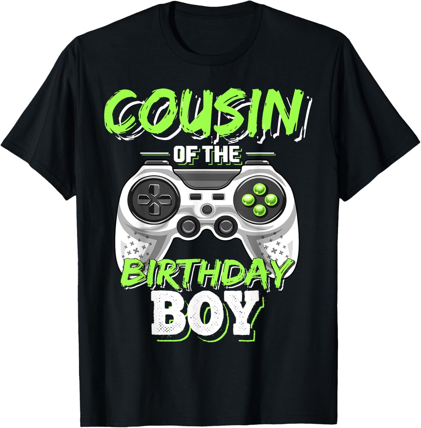 Cousin of the Birthday Boy Matching Video Game Birthday Gift T-Shirt - T-Shirt | Black