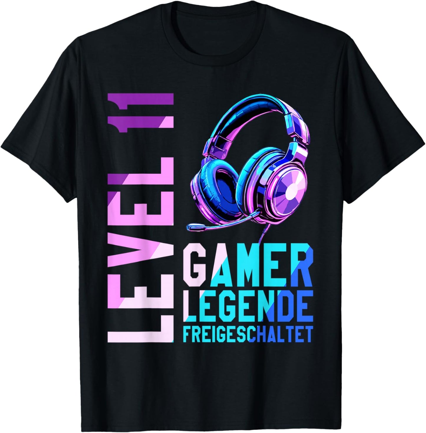 11. Geburtstag Junge Mädchen Gaming Level 11 Jahre T-Shirt - T-Shirt | Black