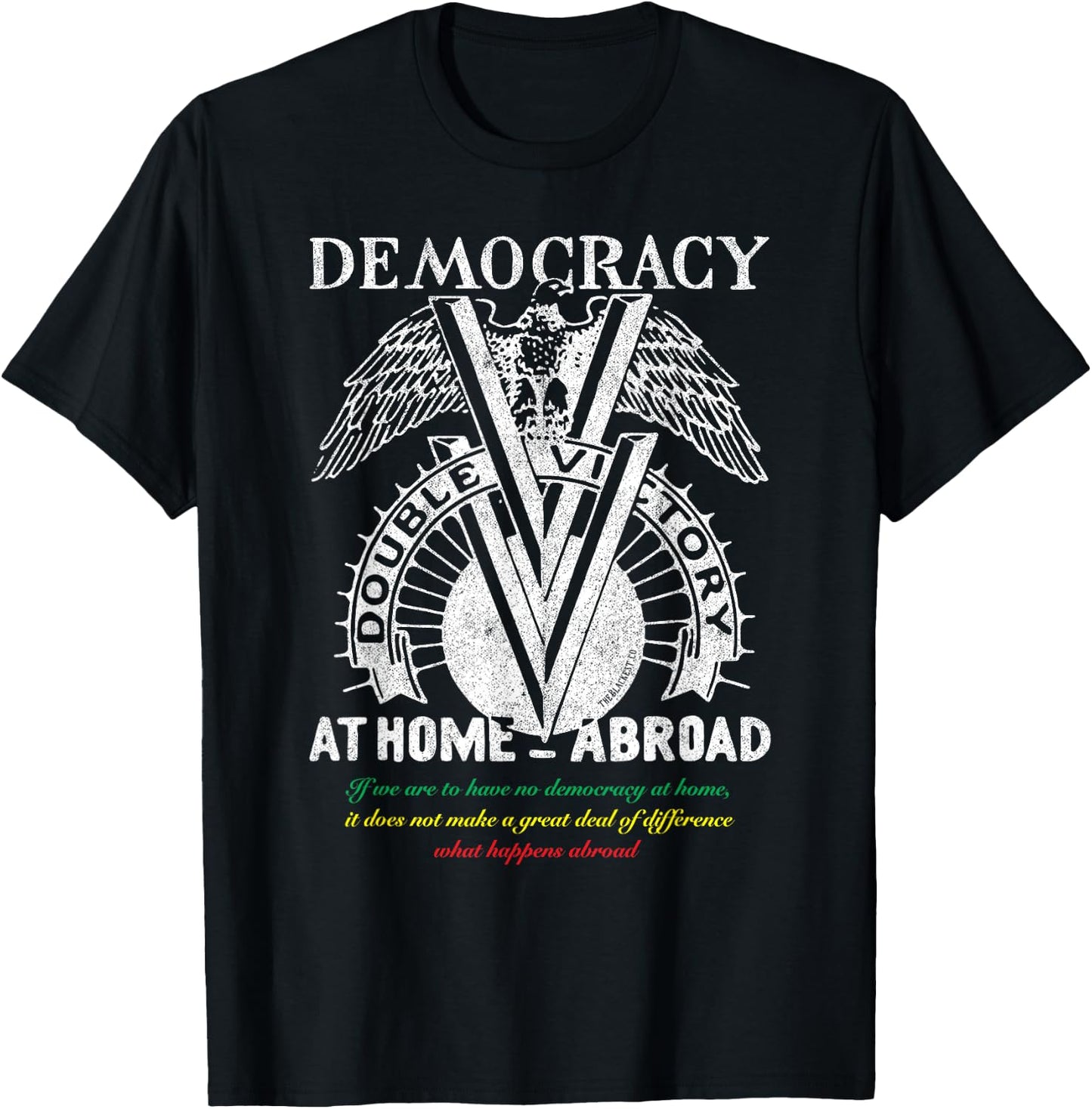 Double V Campaign Retro Vintage Black History Soldiers WWII T-Shirt - T-Shirt | Black