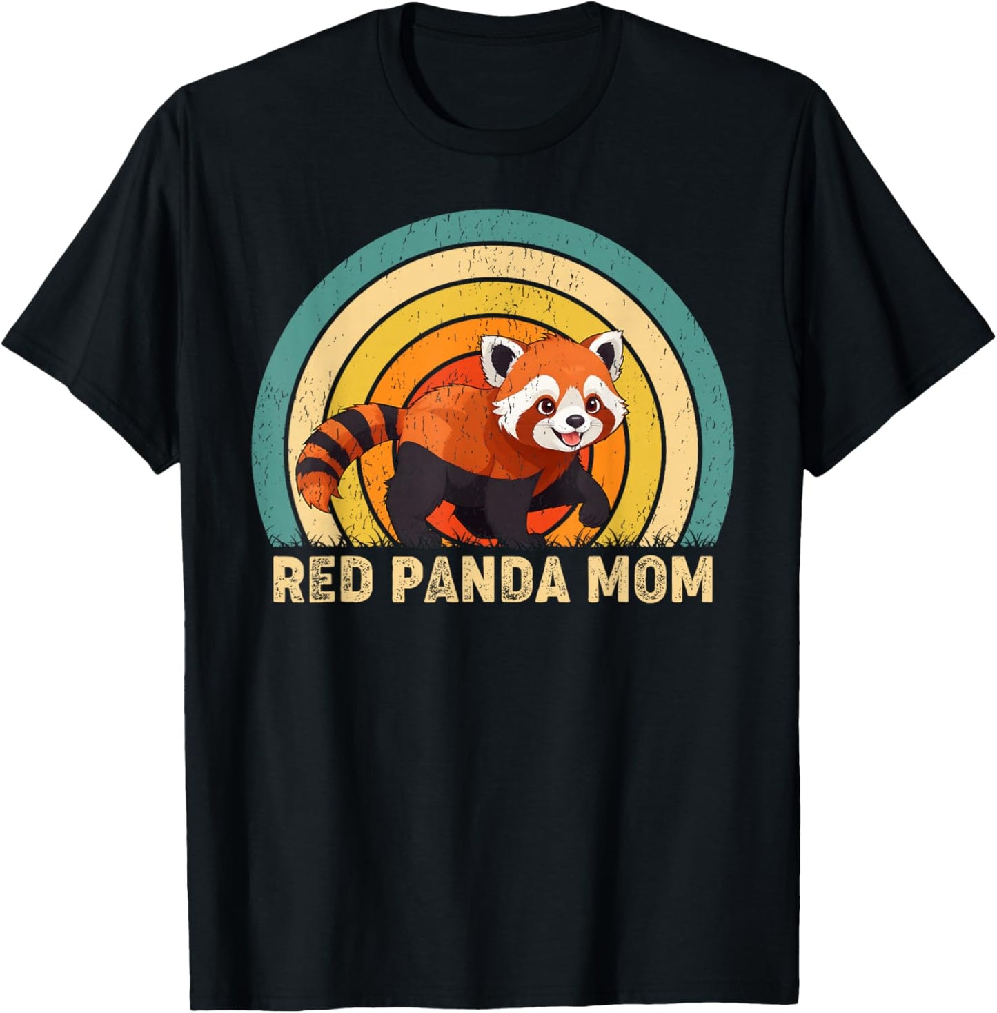Red Panda Mom Mama Mother's Day Red Panda Girls Women T-Shirt - T-Shirt | Black