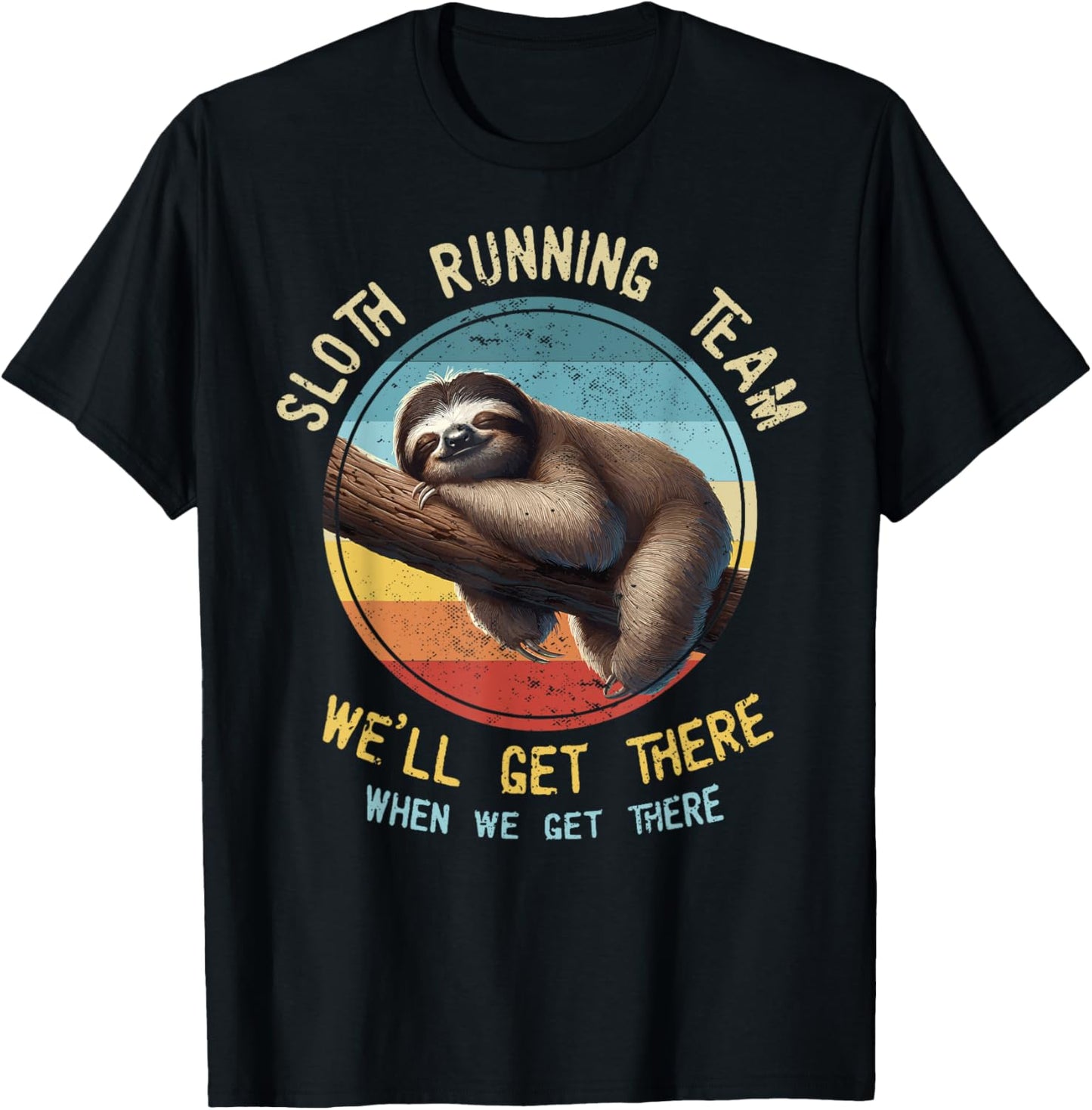 Sloth Running Team Run Funny Marathon Runner Cross Country T-Shirt - T-Shirt | Black