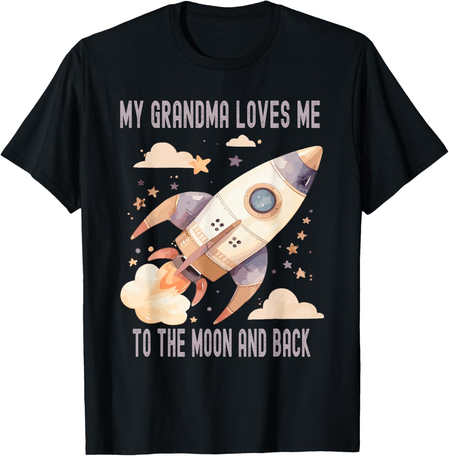 My Grandma Loves Me To The Moon And Back T-Shirt - T-Shirt | Black