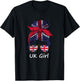 UK Girl United Kingdom Pride England Union Jack Flag T-Shirt - T-Shirt | Black