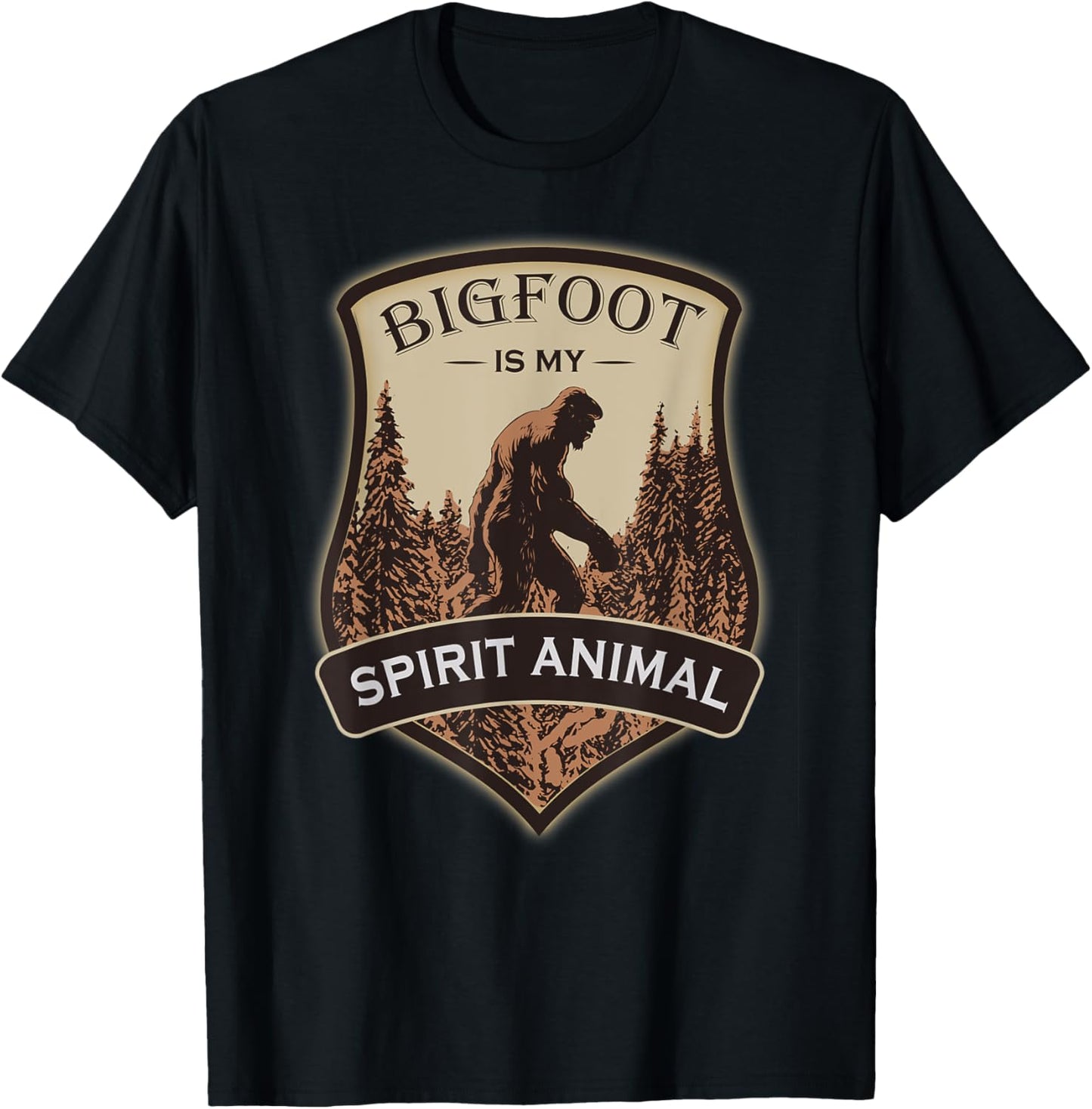 Bigfoot Is My Spirit Animal T-Shirt - T-Shirt | Black