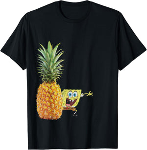 Pineapple And Spongebob Squarepants T-Shirt - T-Shirt | Black