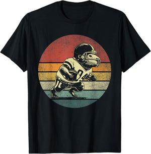 Retro Capybara Playing Football Vintage Capybara Football T-Shirt - T-Shirt | Black