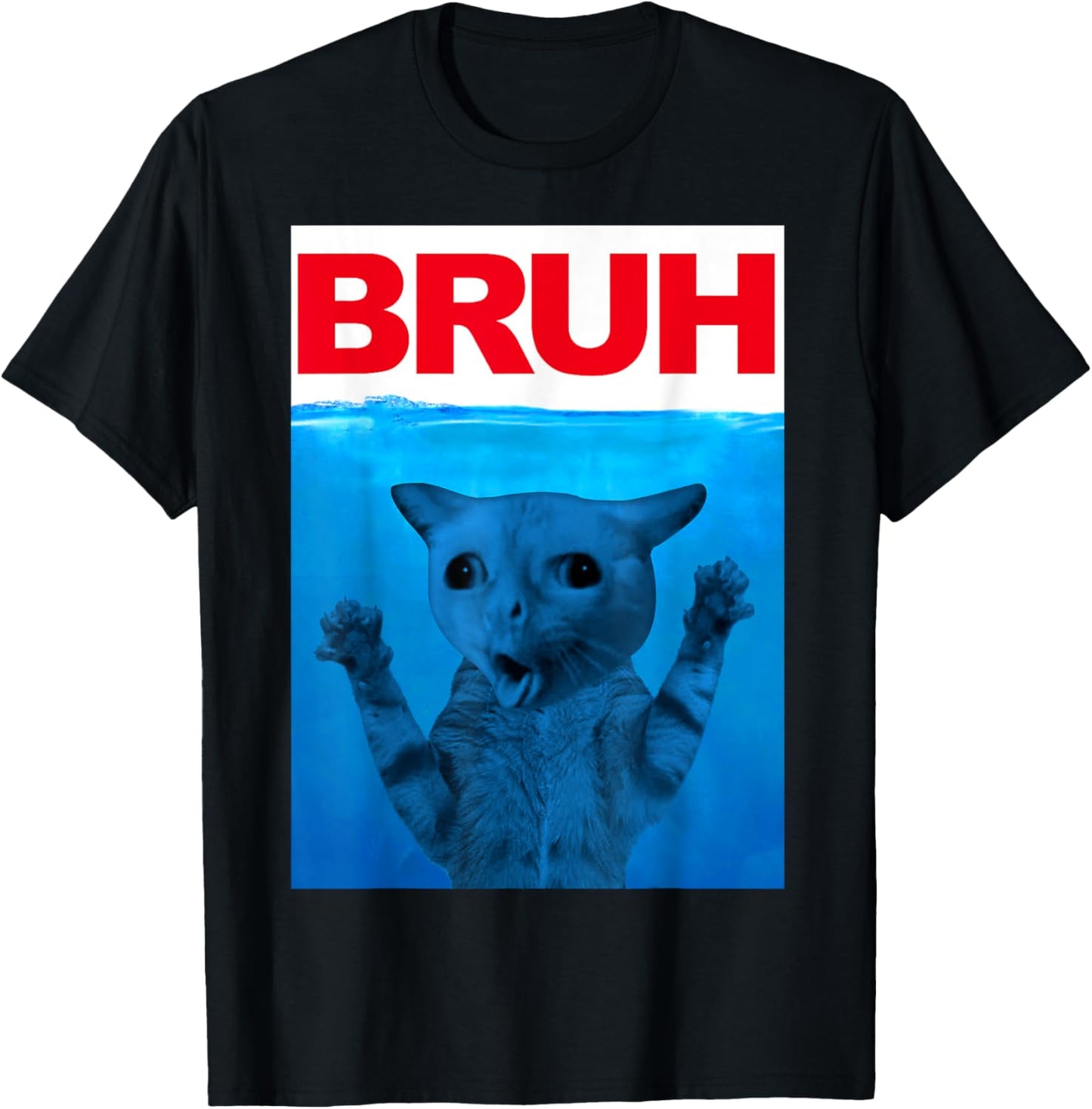 Bruh Meme Funny Saying Brother Greeting Teens Boys Bruh Cat T-Shirt - T-Shirt | Black