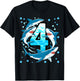 Shark 4th Birthday Boy 4 Four Shark Theme Party T-Shirt - T-Shirt | Black