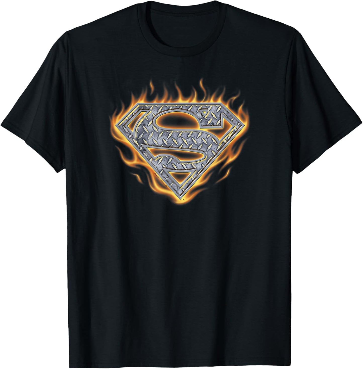 Superman Steel Fire Shield T-Shirt - T-Shirt | Black