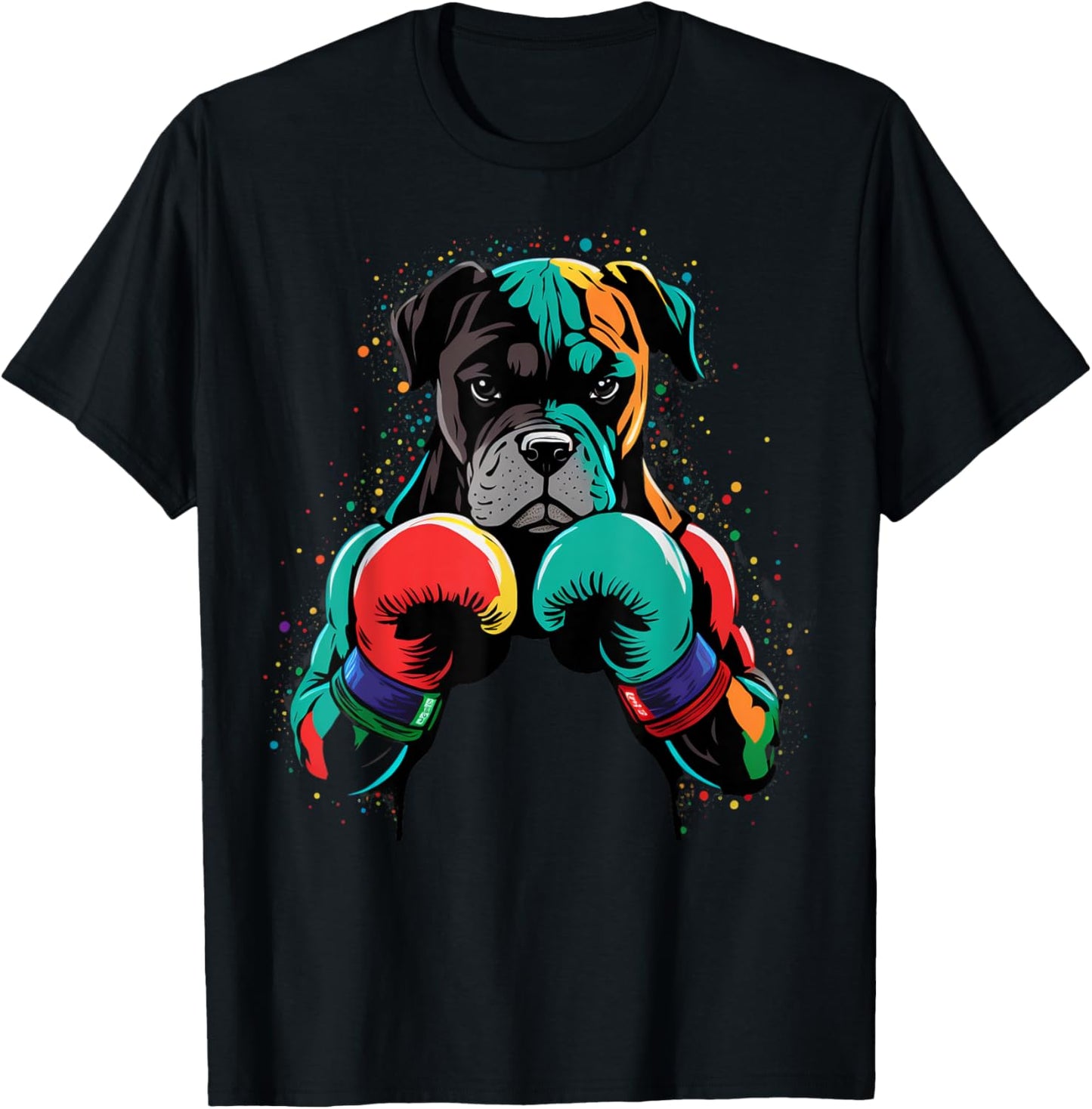 Funny Kickboxing or Boxing Boxer Dog Men Women Kids T-Shirt - T-Shirt | Black