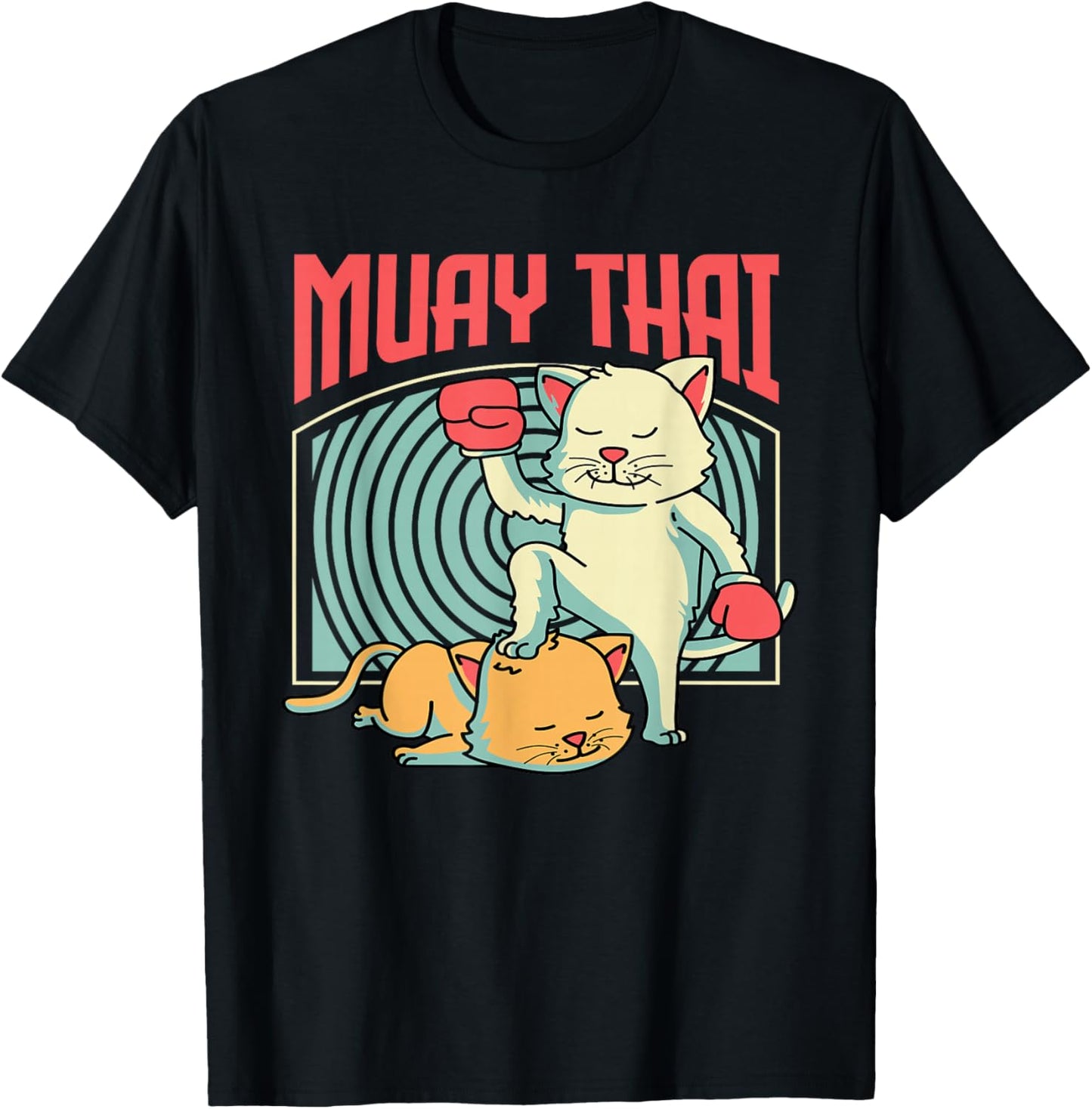 Muay Thai Cat Kitten Thai Boxer Kickboxing Cat Lover T-Shirt - T-Shirt | Black