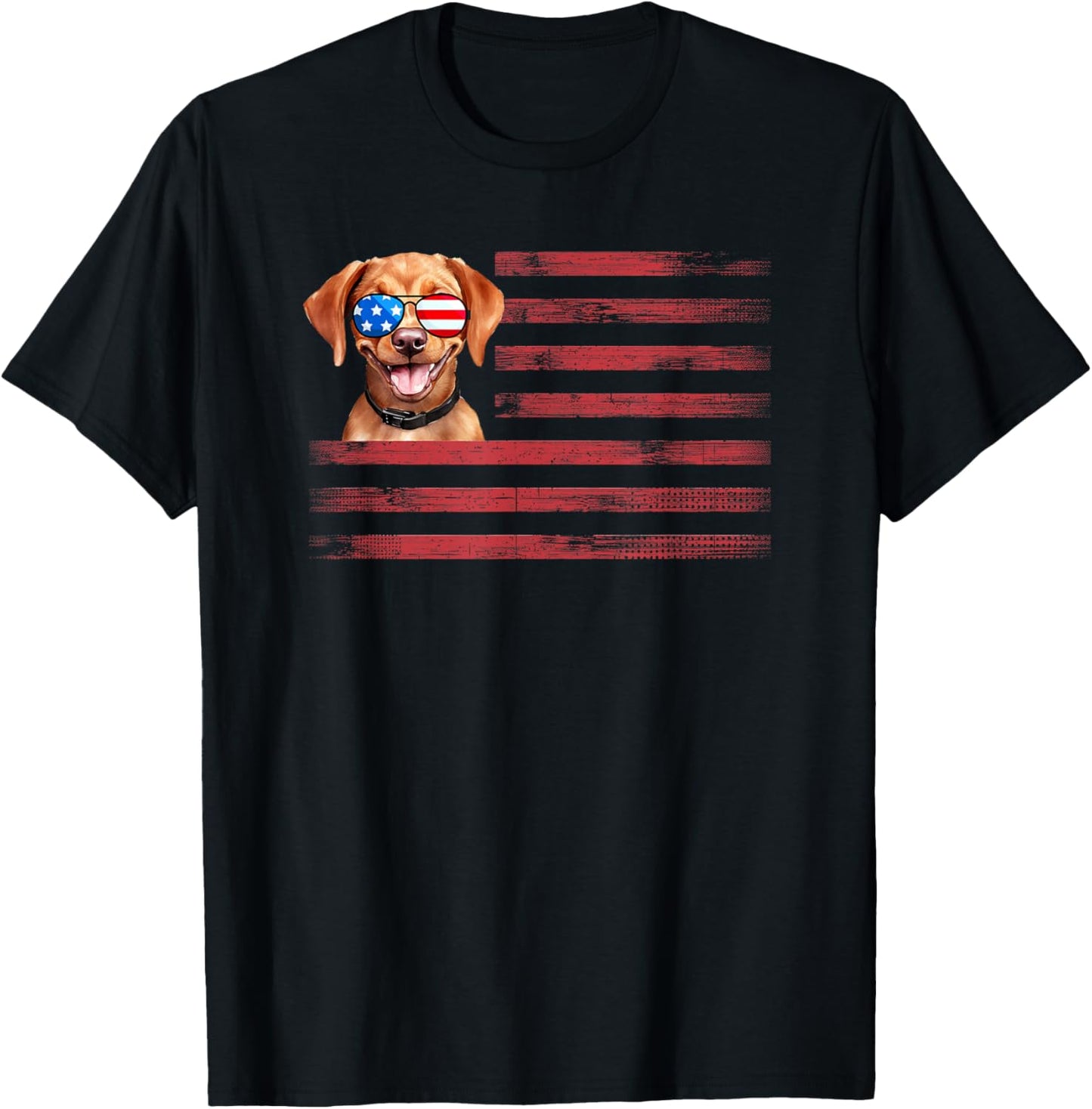 Fox Red Lab Mom Dad Flag Labrador Retriever T-Shirt - T-Shirt | Black