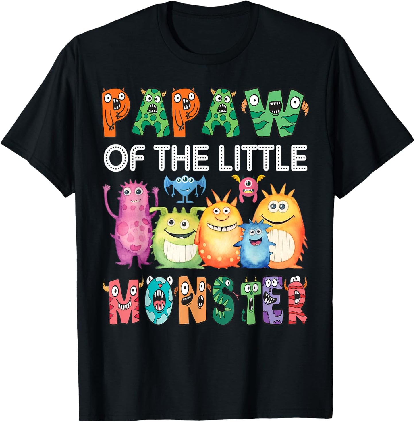 Papaw Of The Little Monster Kids 1St Birthday Party T-Shirt - T-Shirt | Black