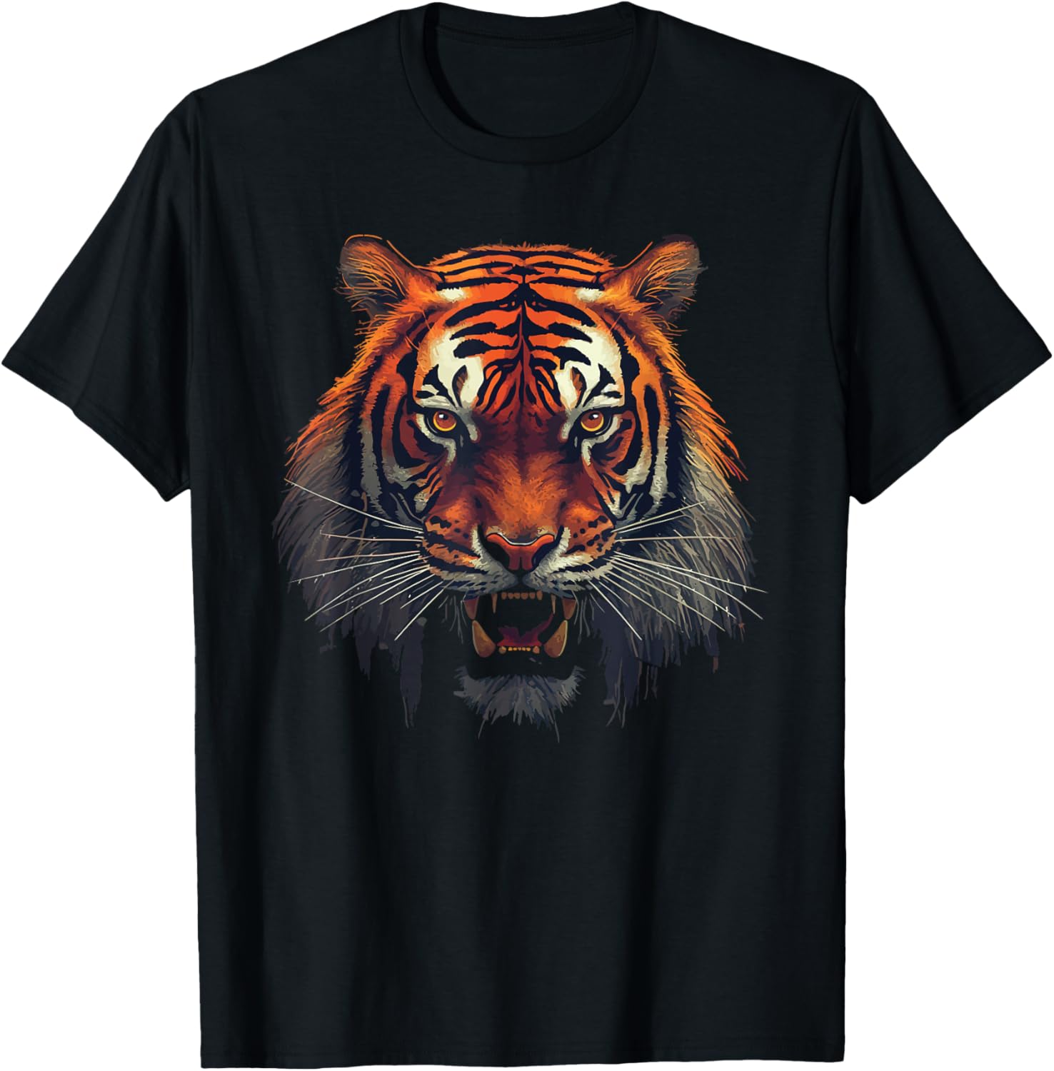 Tiger roar head for lovers face tigers Eyes Animal Wildlife T-Shirt - T-Shirt | Black