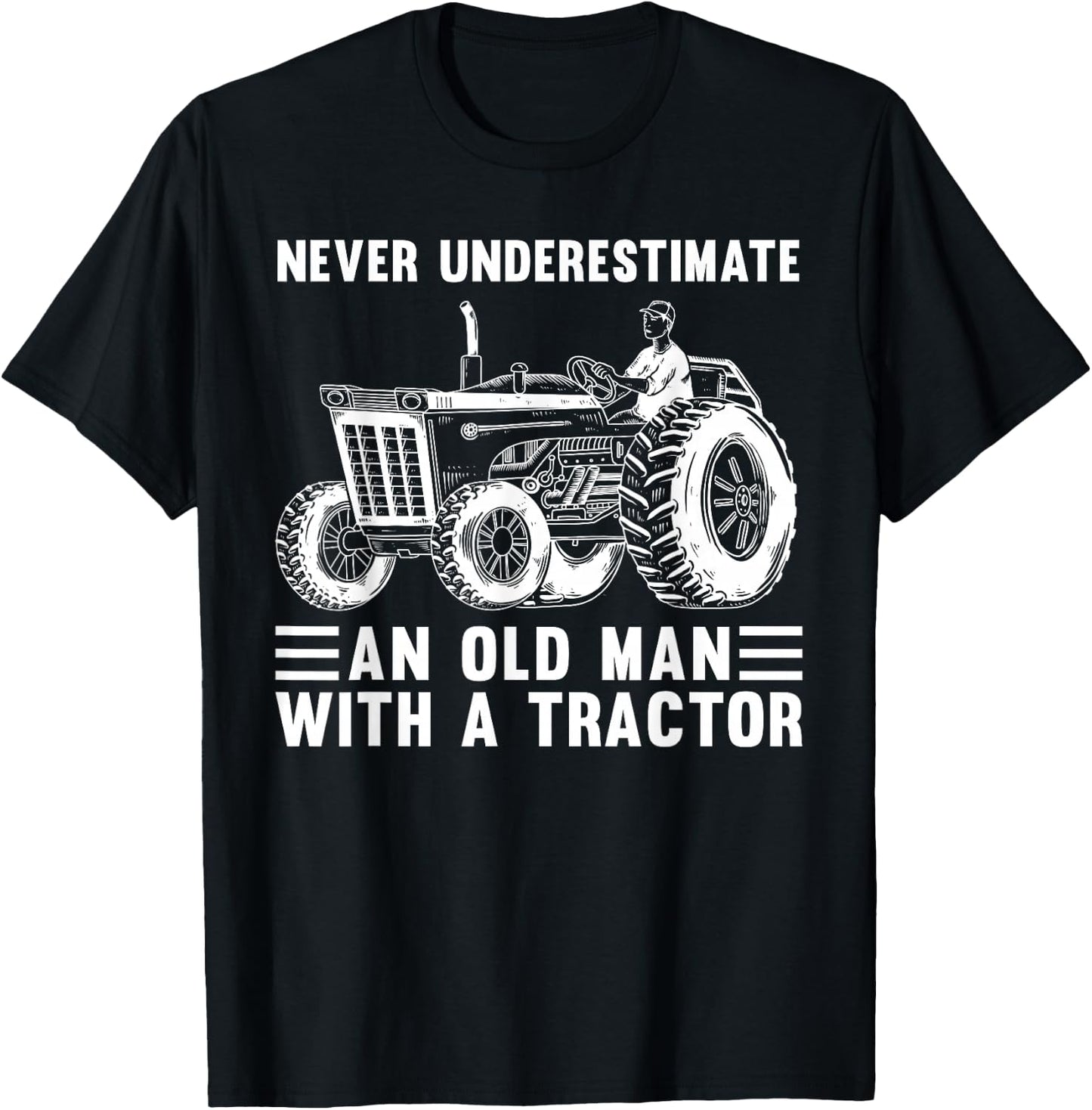Cool Tractor Design For Grandpa Men Tractor Driver Farming T-Shirt - T-Shirt | Black