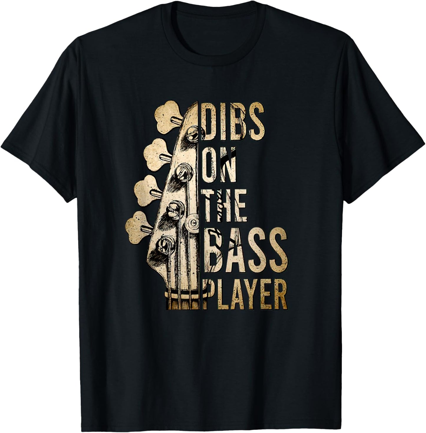 Dibs On The Bass Player Guitar Musician T-Shirt - T-Shirt | Black