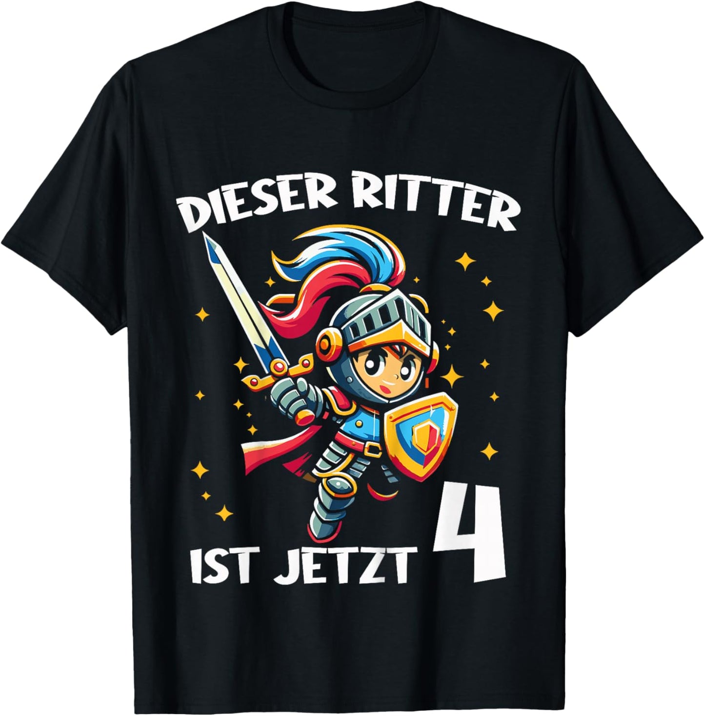 4. Geburtstag Dieser Ritter ist jetzt 4 Jahre Junge T-Shirt - T-Shirt | Black