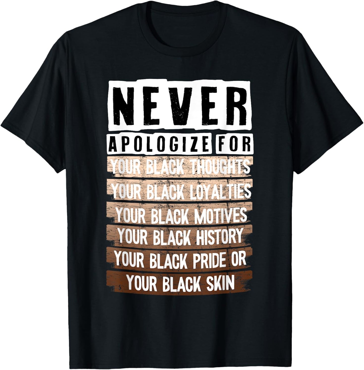 Never Apologize For Your Black Thoughts Your Black Loyalties T-Shirt - T-Shirt | Black