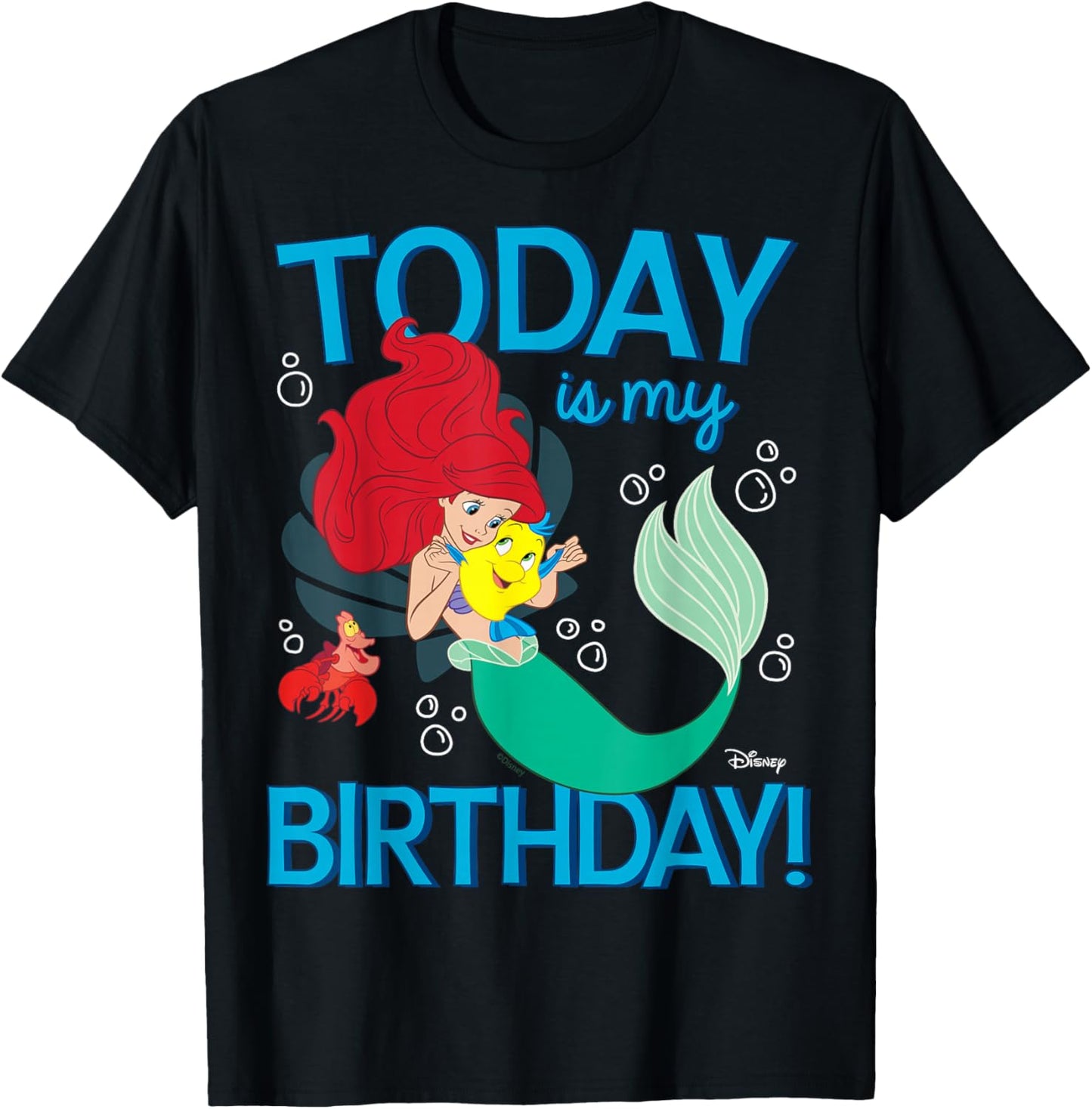 Disney Princess - Ariel Today is My Birthday T-Shirt - T-Shirt | Black