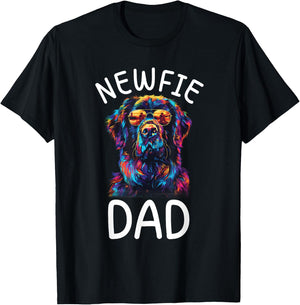 Newfoundland Dad Pop Art Design Newfoundland Dog Lovers T-Shirt - T-Shirt | Black