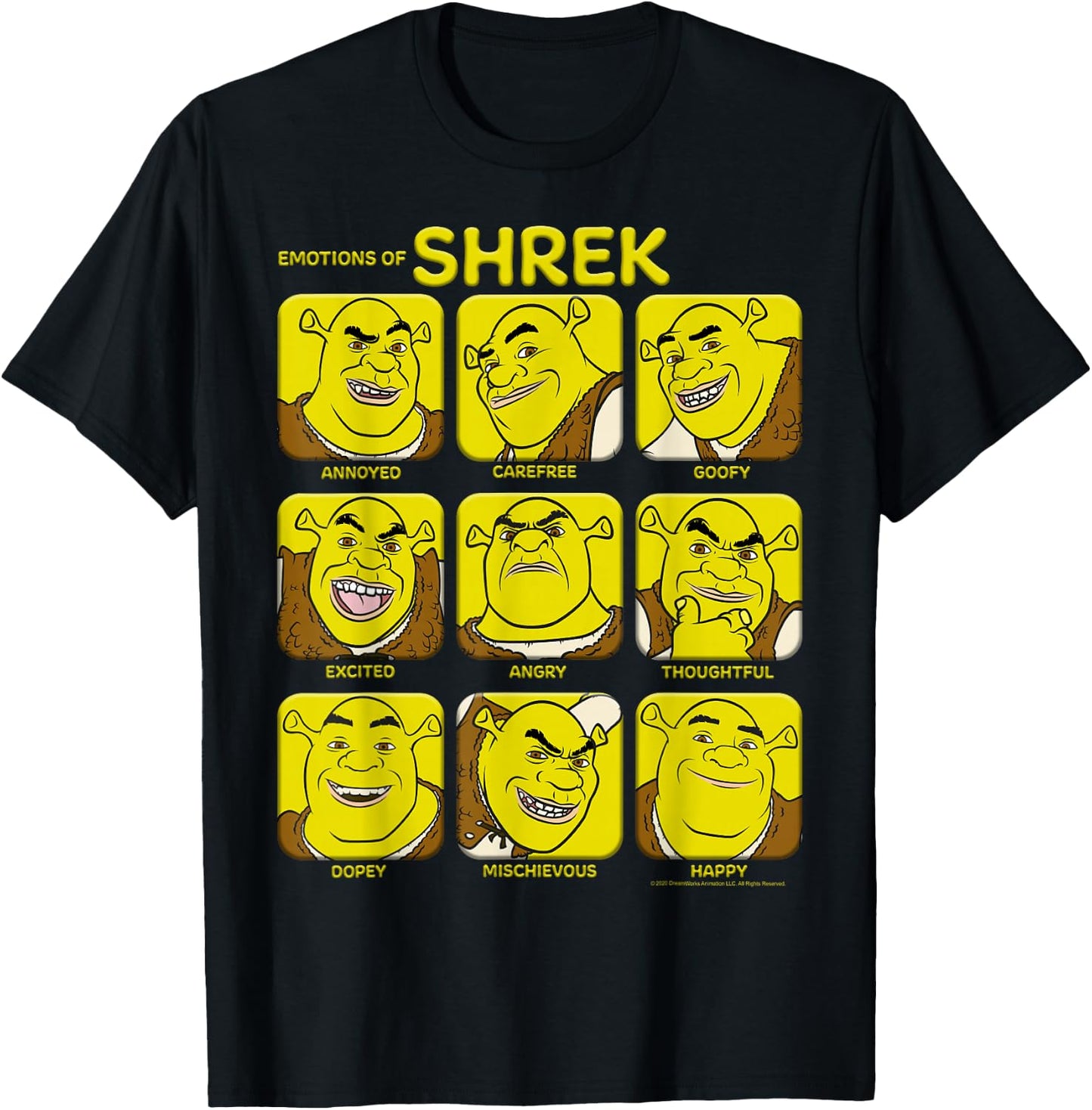 Shrek Emotions of Shrek Box Up T-Shirt - T-Shirt | Black