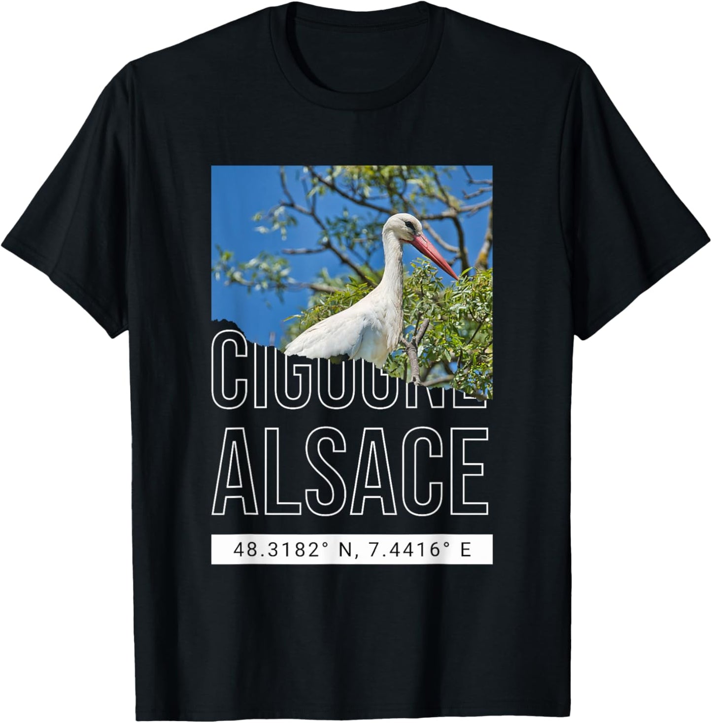 Stork Alsace Gift Alsatian Alsatian T-Shirt - T-Shirt | Black