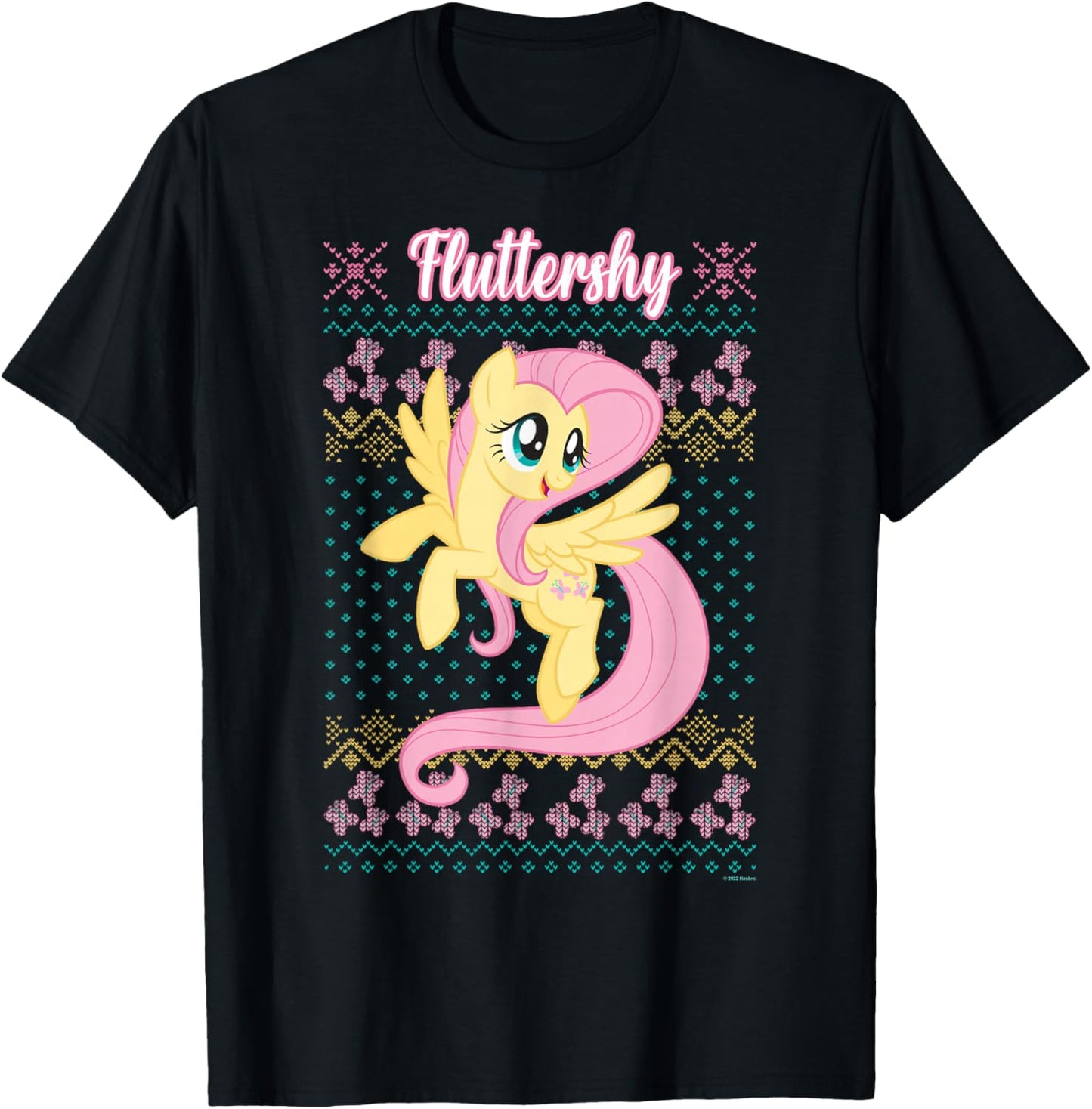 My Little Pony Fluttershy Christmas Ugly Sweater T-Shirt - T-Shirt | Black