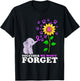 Elephant Purple Ribbon End Alzheimer's Awareness Sunflower T-Shirt - T-Shirt | Black