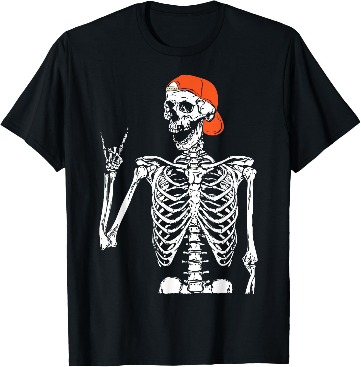 Rocker Skeleton Hand Rock On Costume Funny Halloween Gifts T-Shirt - T-Shirt | Black