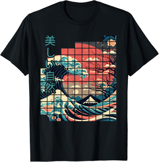 Forest Beautiful Nature square Minimalism T-Shirt - T-Shirt | Black