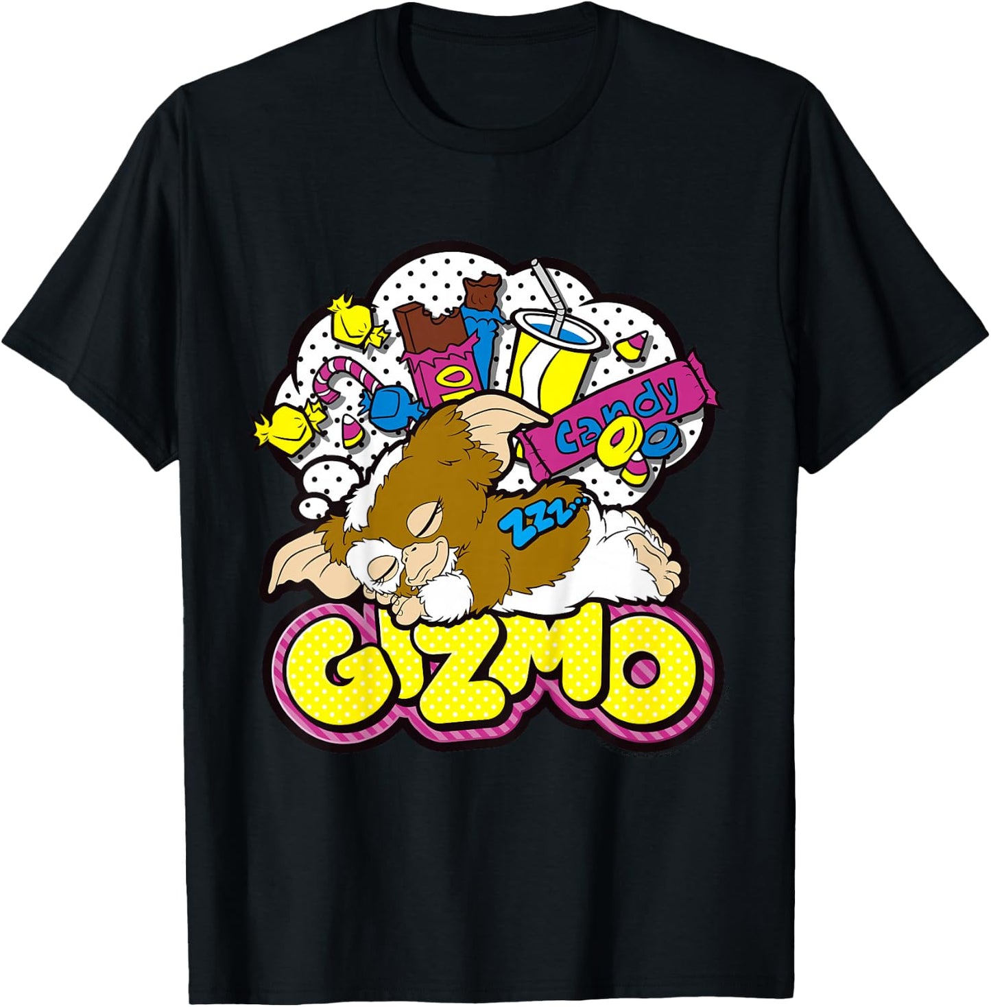 Kids Gremlins Gizmo Candy Pop Art T-Shirt - T-Shirt | Black