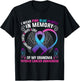 I Wear Pink BLue Purple In Memory Of My Grandma Thyroid T-Shirt - T-Shirt | Black