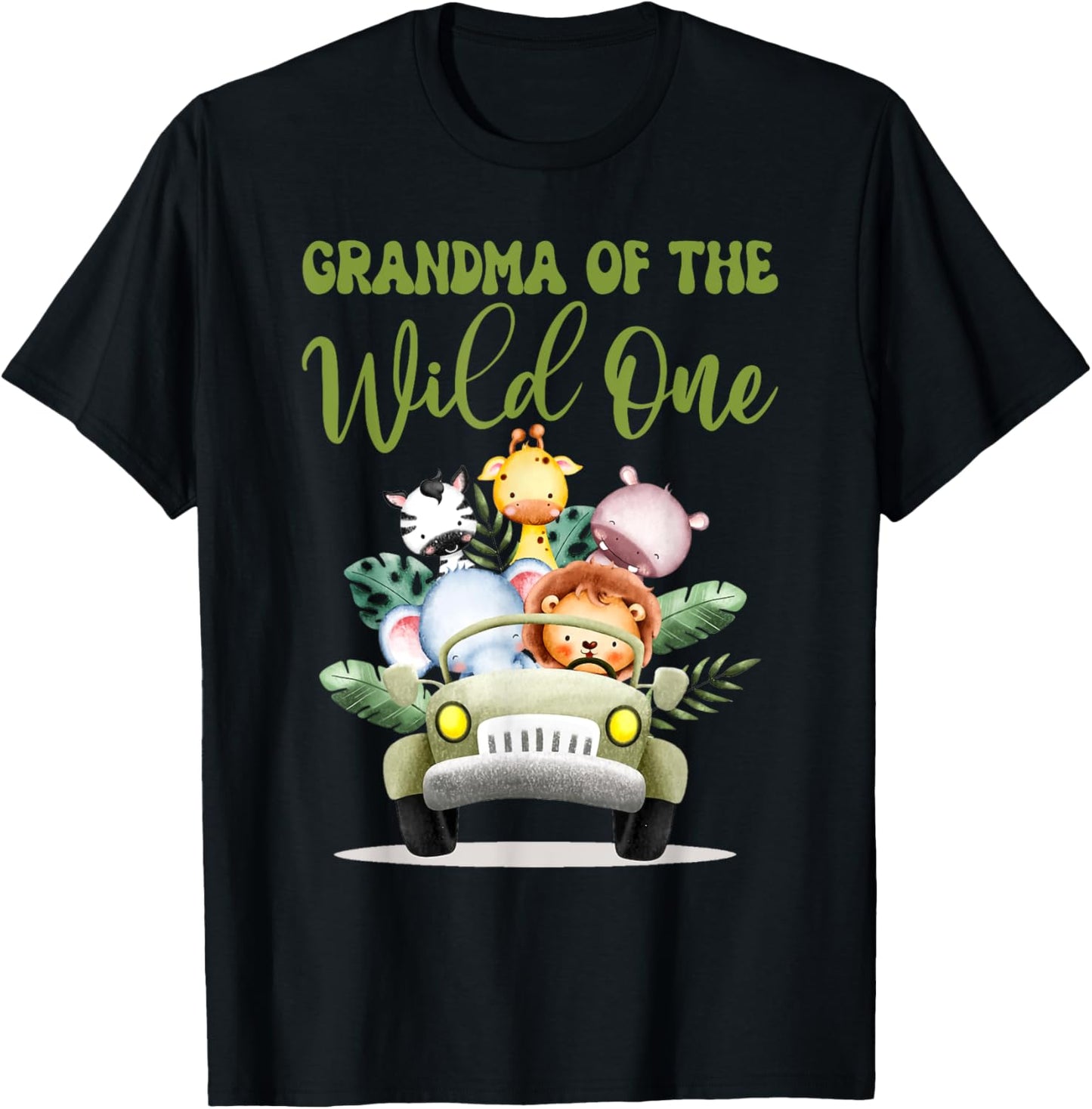 Grandma Of The Wild One 1st Birthday Safari Family Matching T-Shirt - T-Shirt | Black