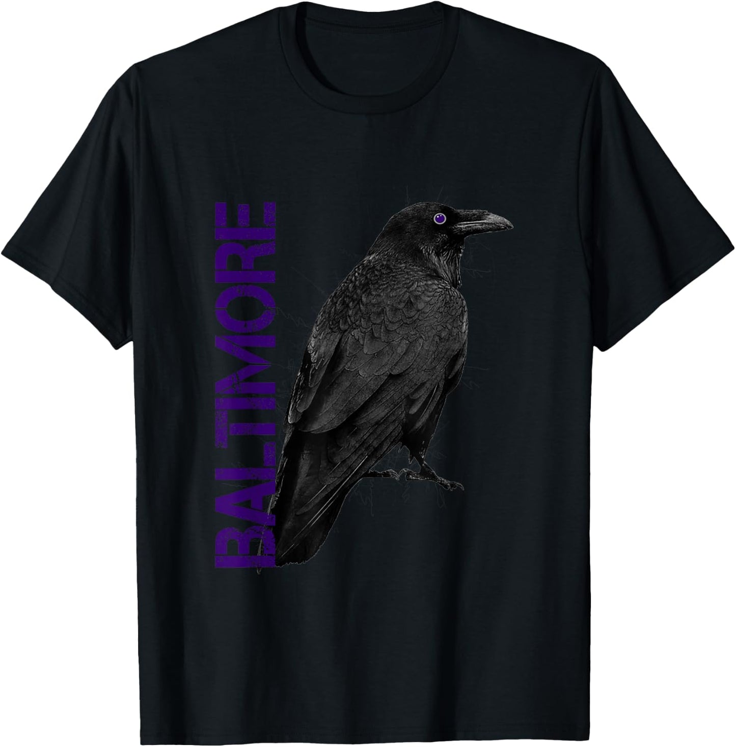 Baltimore Maryland Edgar Allan Poe Raven Eye T-Shirt - T-Shirt | Black