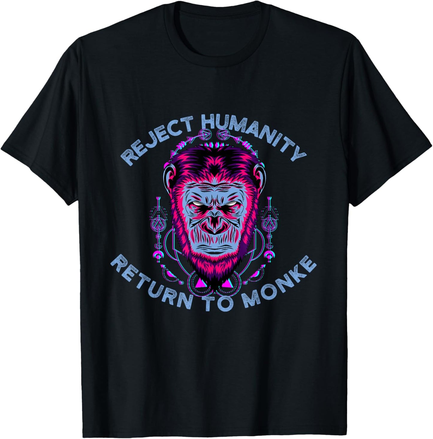 Reject Humanity Return to Monke T-Shirt - T-Shirt | Black