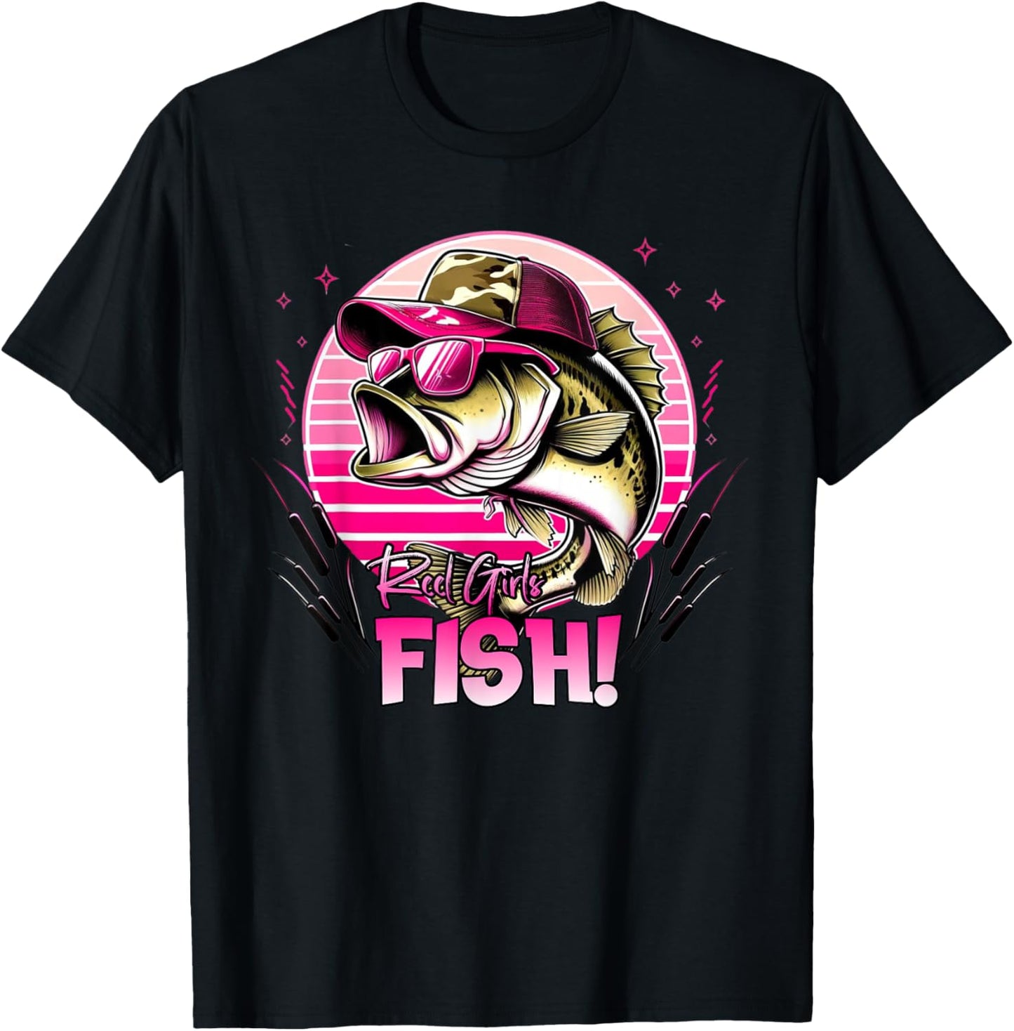 Fishing Women's Reel Girls Fish Fishing Girls That Like Pink T-Shirt - T-Shirt | Black