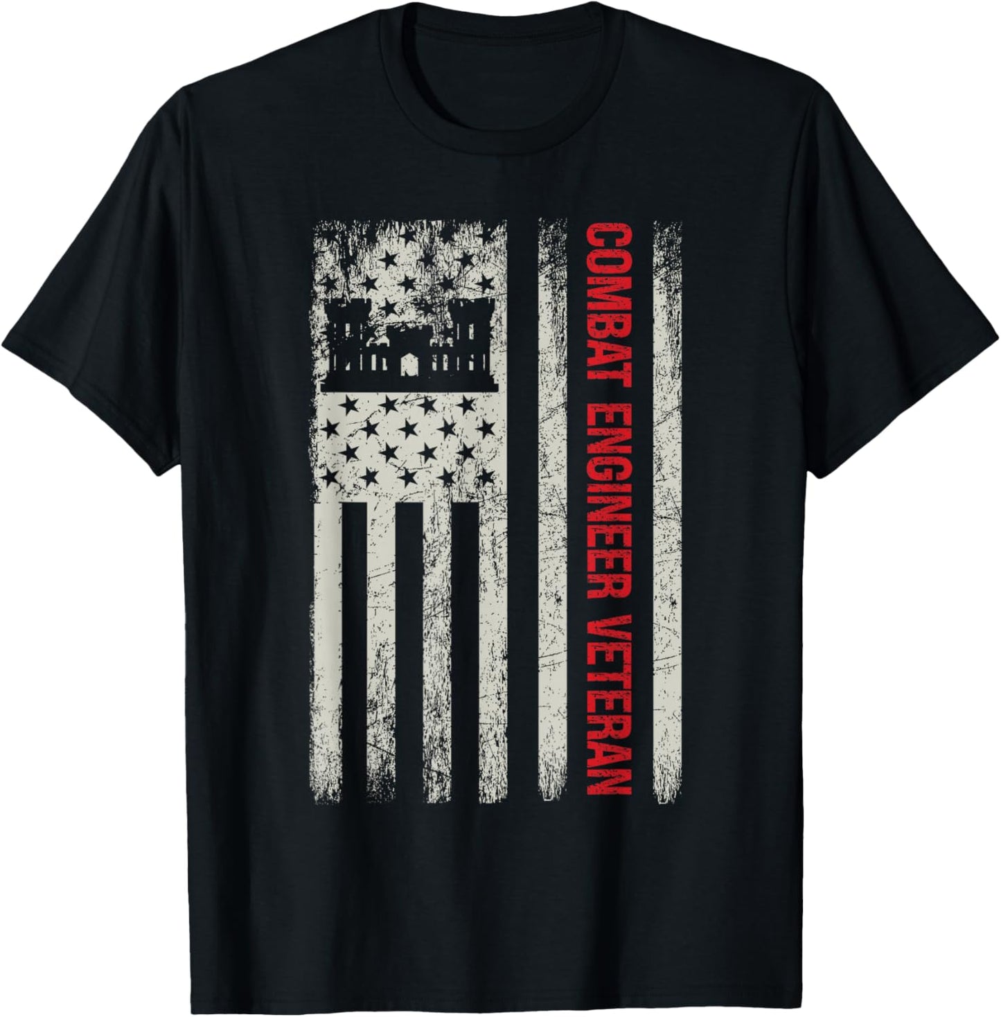 Combat Engineer Veteran Engineering Veteran's Day T-Shirt - T-Shirt | Black