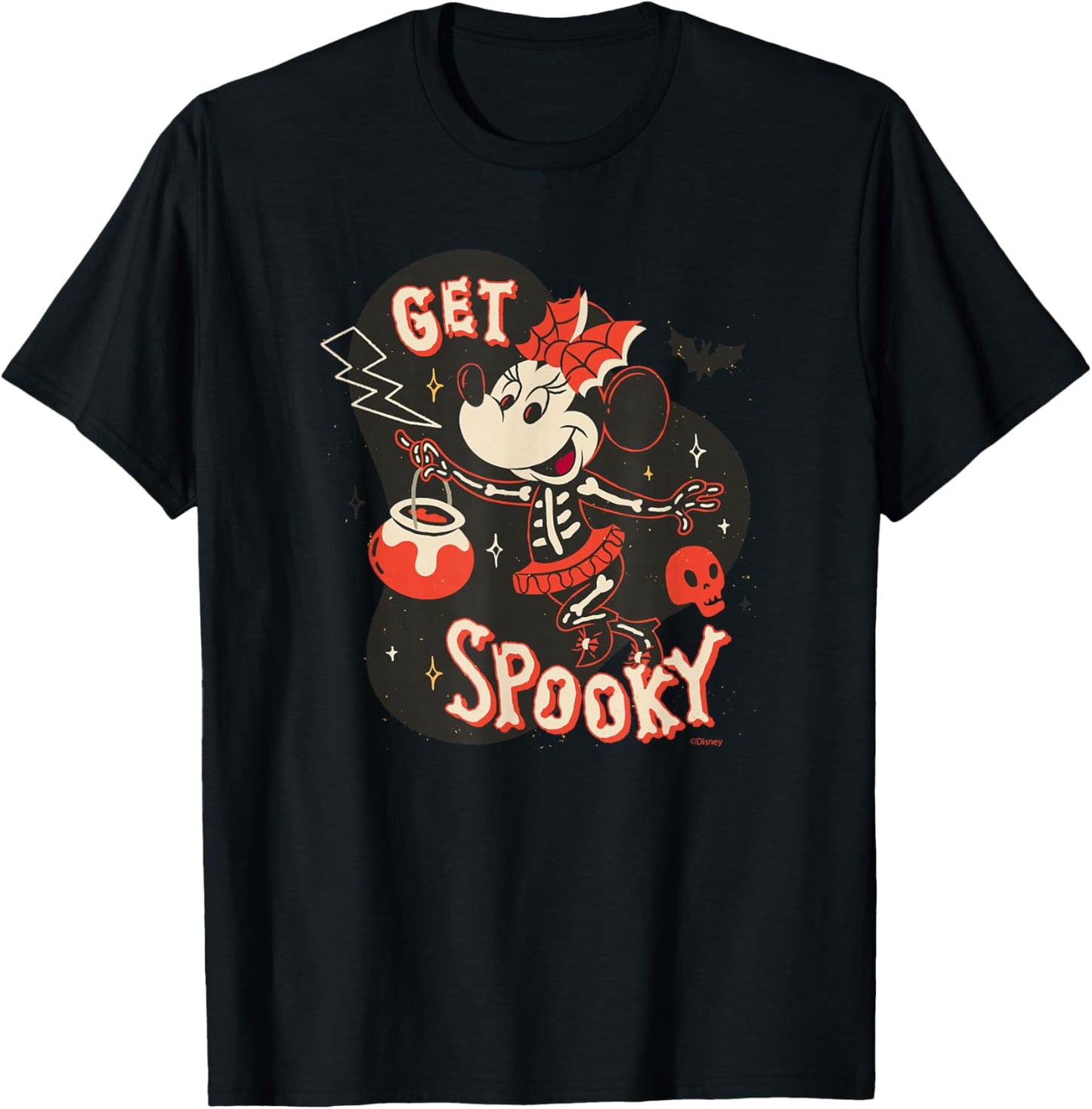 Disney Minnie Mouse Halloween Skeleton Costume Get Spooky T-Shirt - T-Shirt | Black