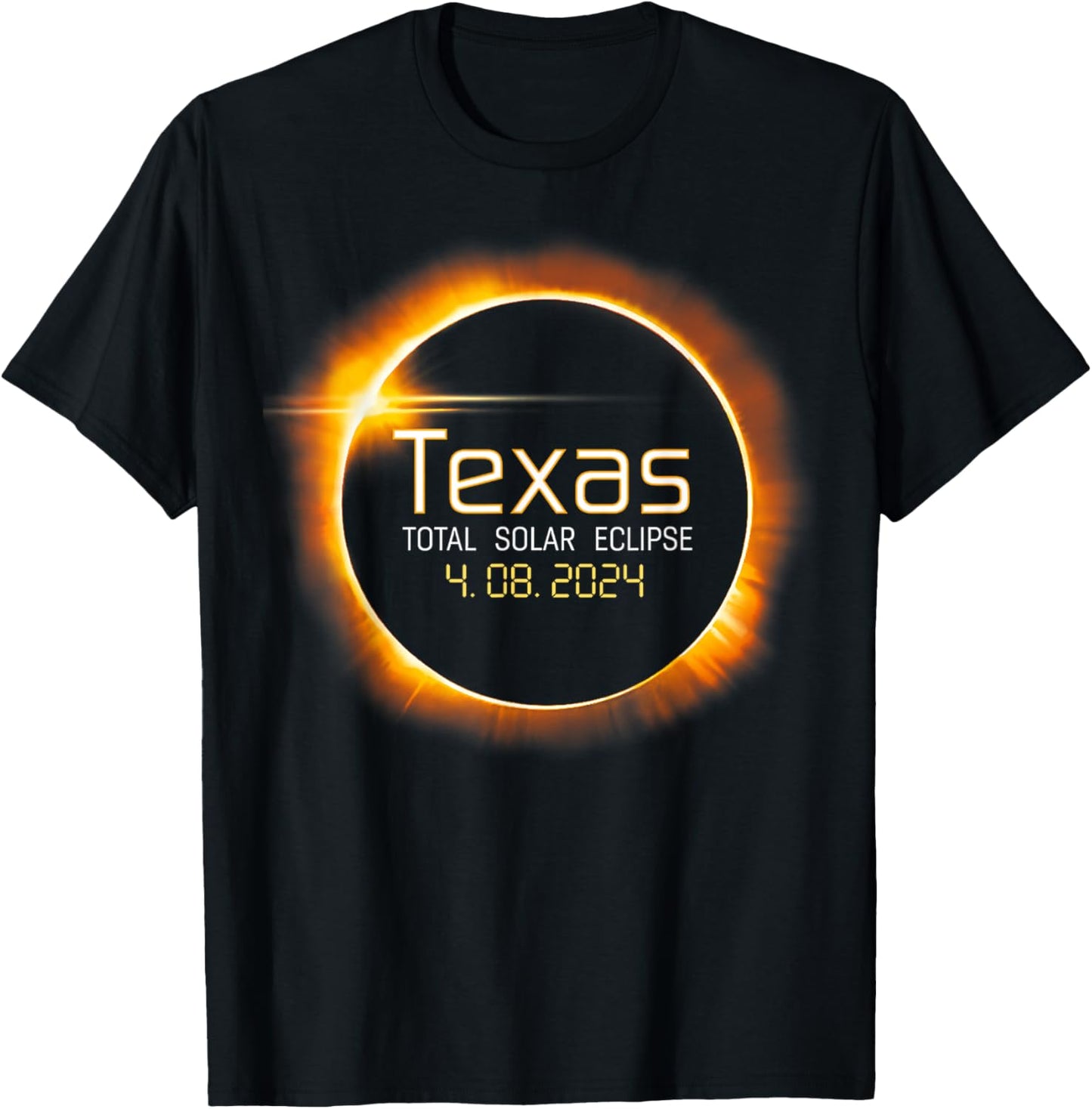 2024 Solar Eclipse Texas USA Totality T-Shirt - T-Shirt | Black