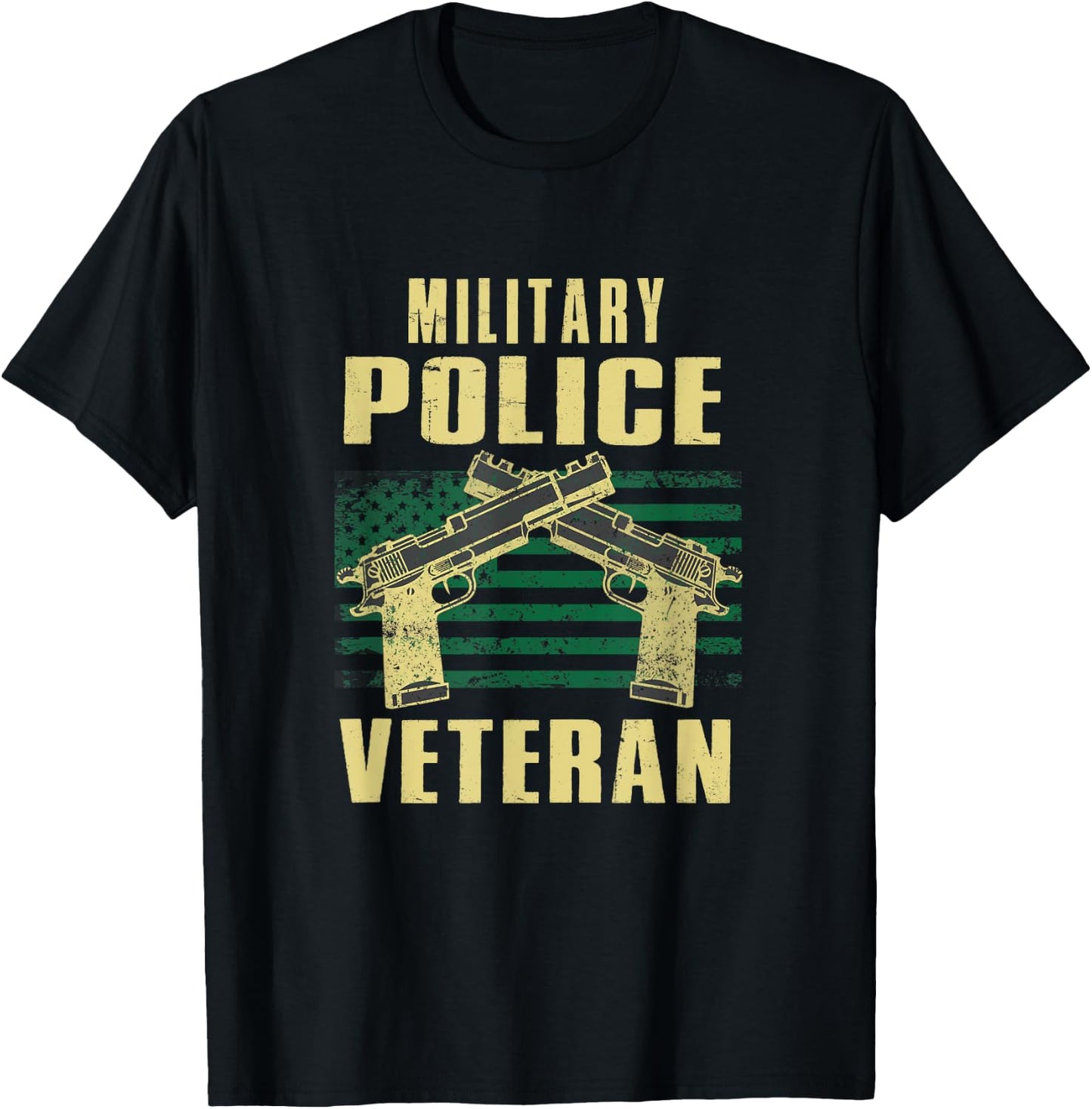 Military Police Veteran America Patriot Cop Military Veteran T-Shirt - T-Shirt | Black