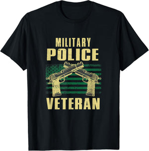 Military Police Veteran America Patriot Cop Military Veteran T-Shirt - T-Shirt | Black