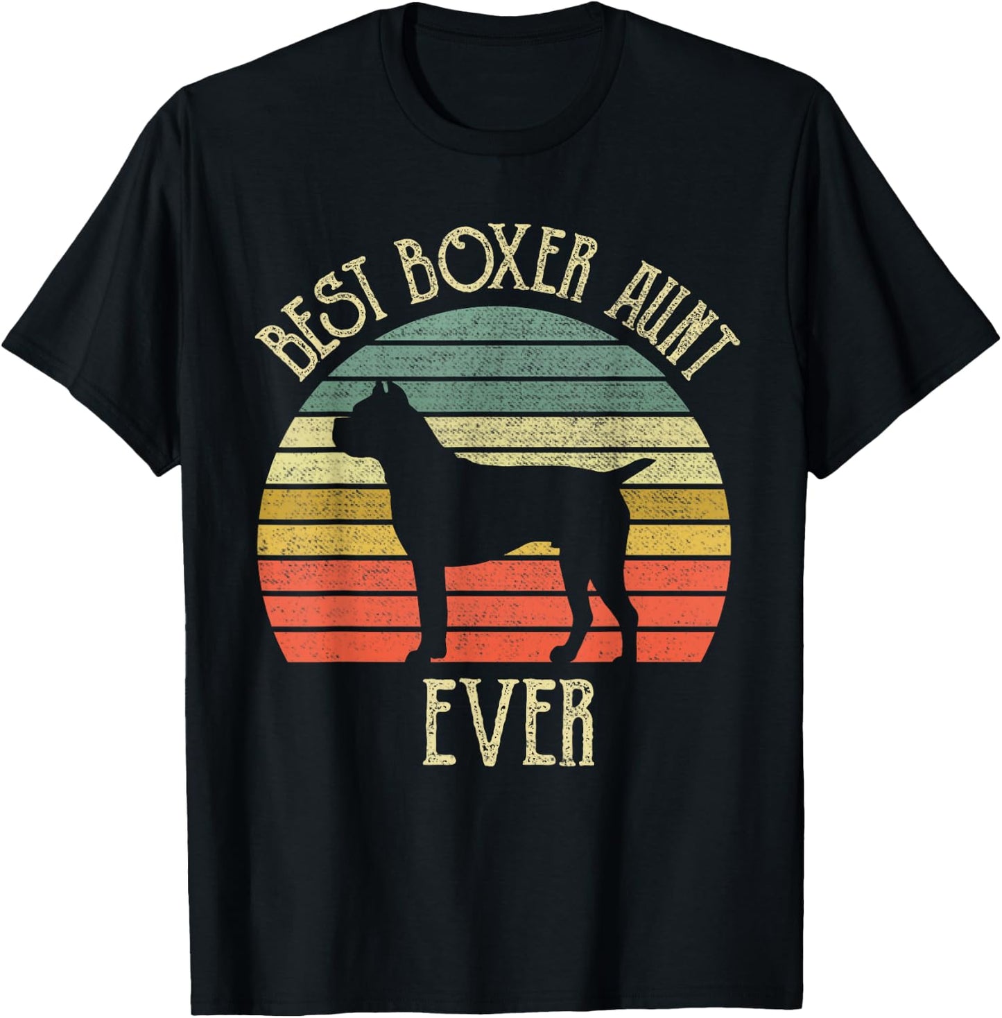 Vintage Best Boxer Aunt EVER dog lover Gift mother's day Men Women T-Shirt - T-Shirt | Black
