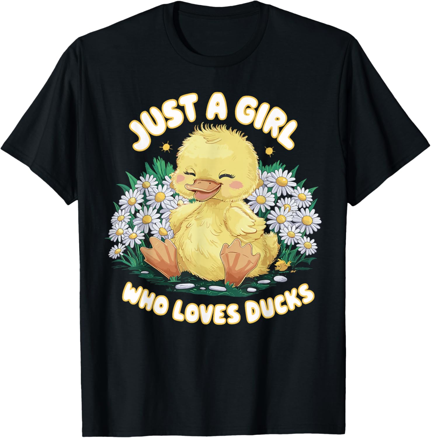 Just a Girl Who Loves Ducks Cute Duck T-Shirt - T-Shirt | Black