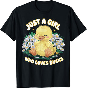 Just a Girl Who Loves Ducks Cute Duck T-Shirt - T-Shirt | Black