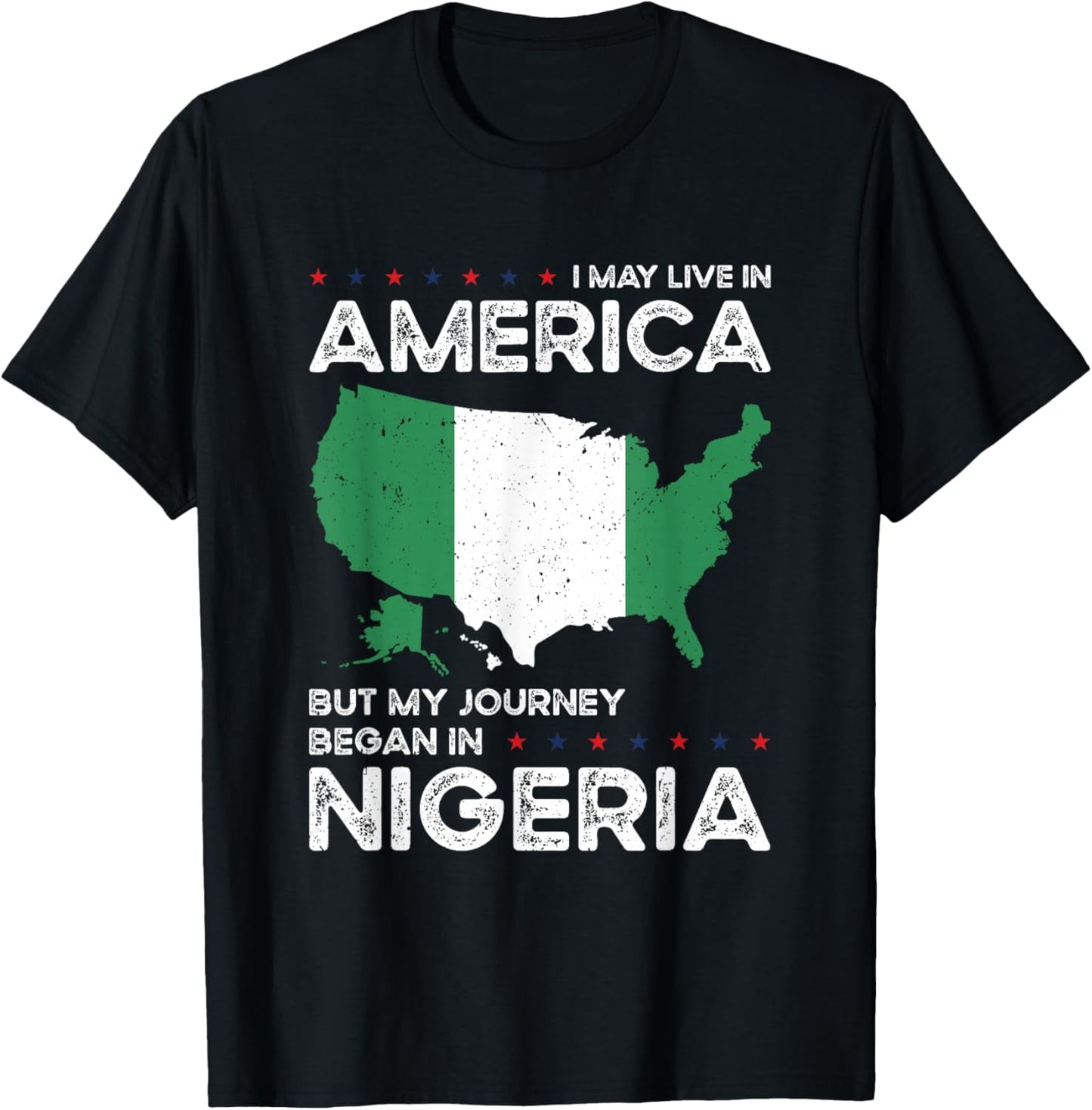 Nigerian American Patriot USA Grown Nigeria US Flag T-Shirt - T-Shirt | Black