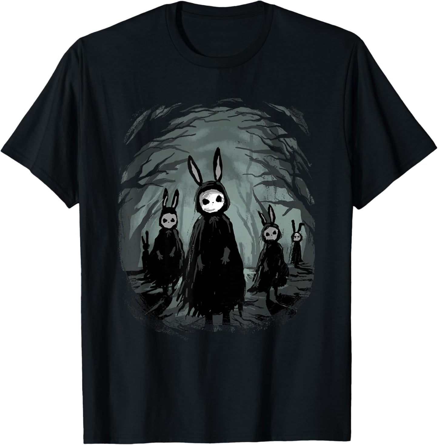 Gothic- Creepy Bunny Goth Rabbit Evil Bunnies Weirdcore T-Shirt - T-Shirt | Black