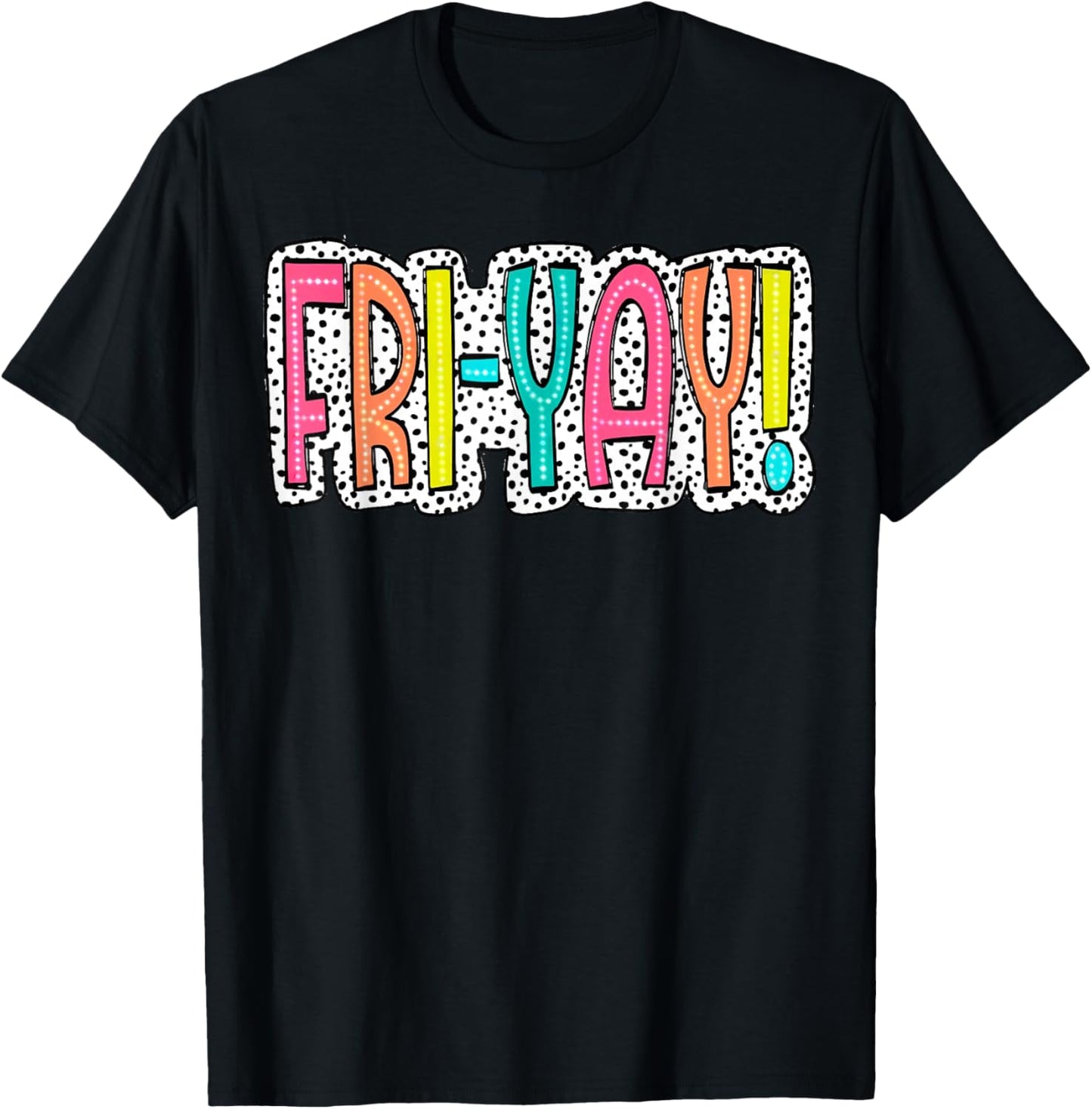 Fri-Yay! Dalmatian Dots T-Shirt - T-Shirt | Black