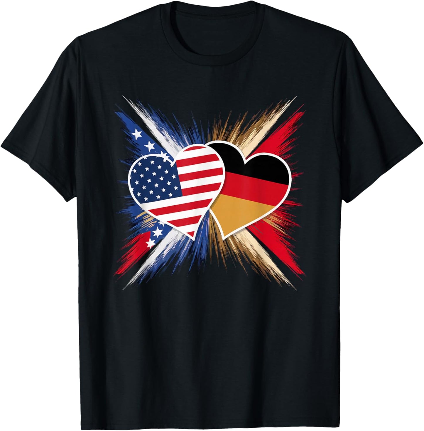 Half German Half American USA Flag Germany America T-Shirt - T-Shirt | Black